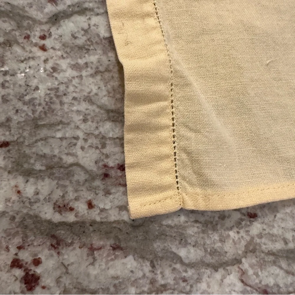 Vintage Linen Embroidered Handmade Guest Towels 2 Handkerchief Tulip Pedal